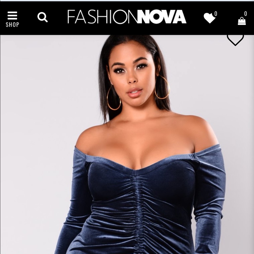 Blue velvet Fashion Nova Dress
